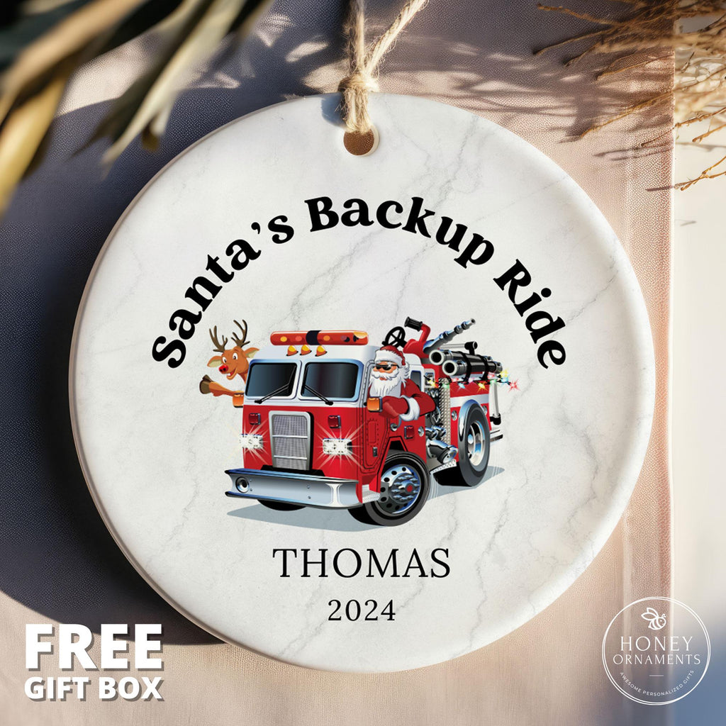 Firefighter Ornament - Firetruck Ornament - photo 4