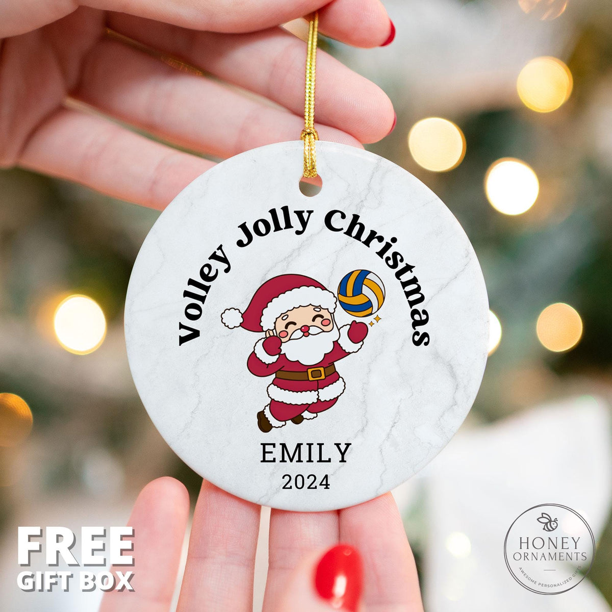 Volley Jolly Christmas Volleyball Ornament: Player Gift, Team Keepsake