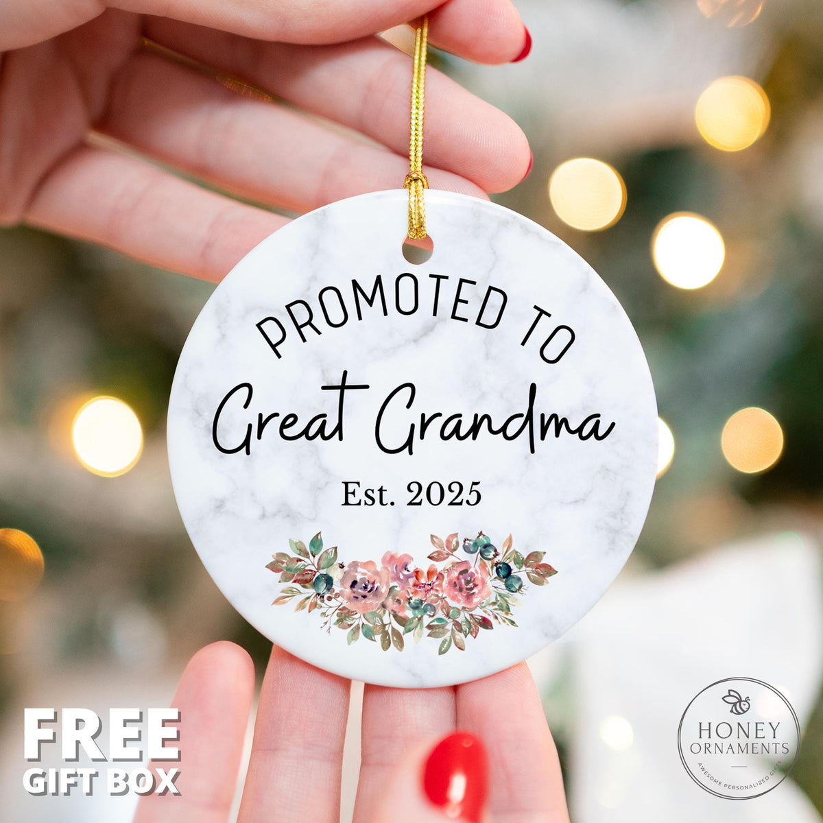 Promoted to Great Grandma Ornament - EST 2026 - photo 2