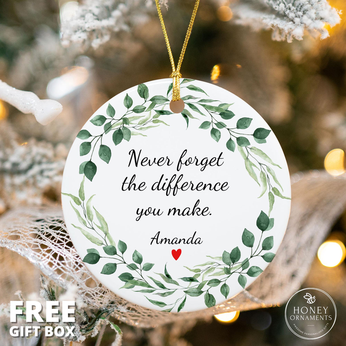 Thank You Gift, Thank You Christmas Ornament, Personalized Teacher Appreciation Keepsake, Gift for Coworkers 2026, Custom Employee Gift Box