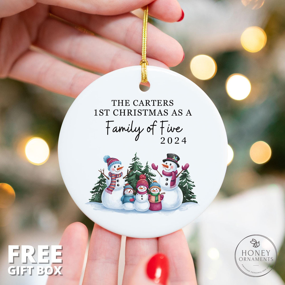 Personalized Family of Three Ornament - Family of 3 - Family Christmas Ornament - Baby's First Christmas Ornament, First Christmas Ornament