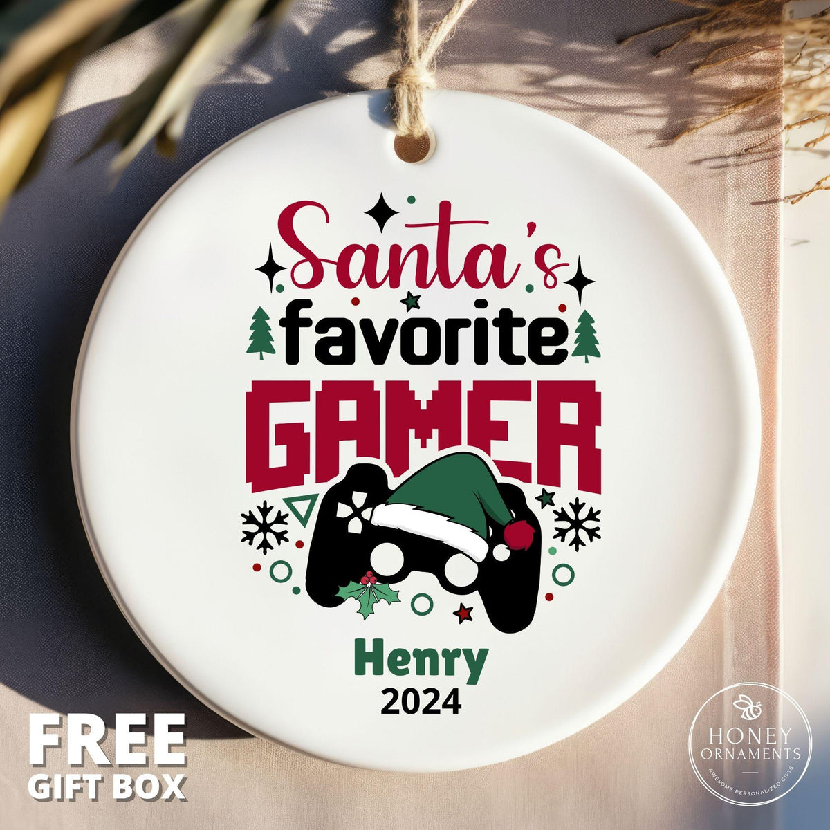 Gamer Gifts for Boyfriend Gift for Gamer, Gaming Gifts for Him, Game Lover Gift for Kids Video Gamer Gifts for Teen - Santa's Favorite Gamer