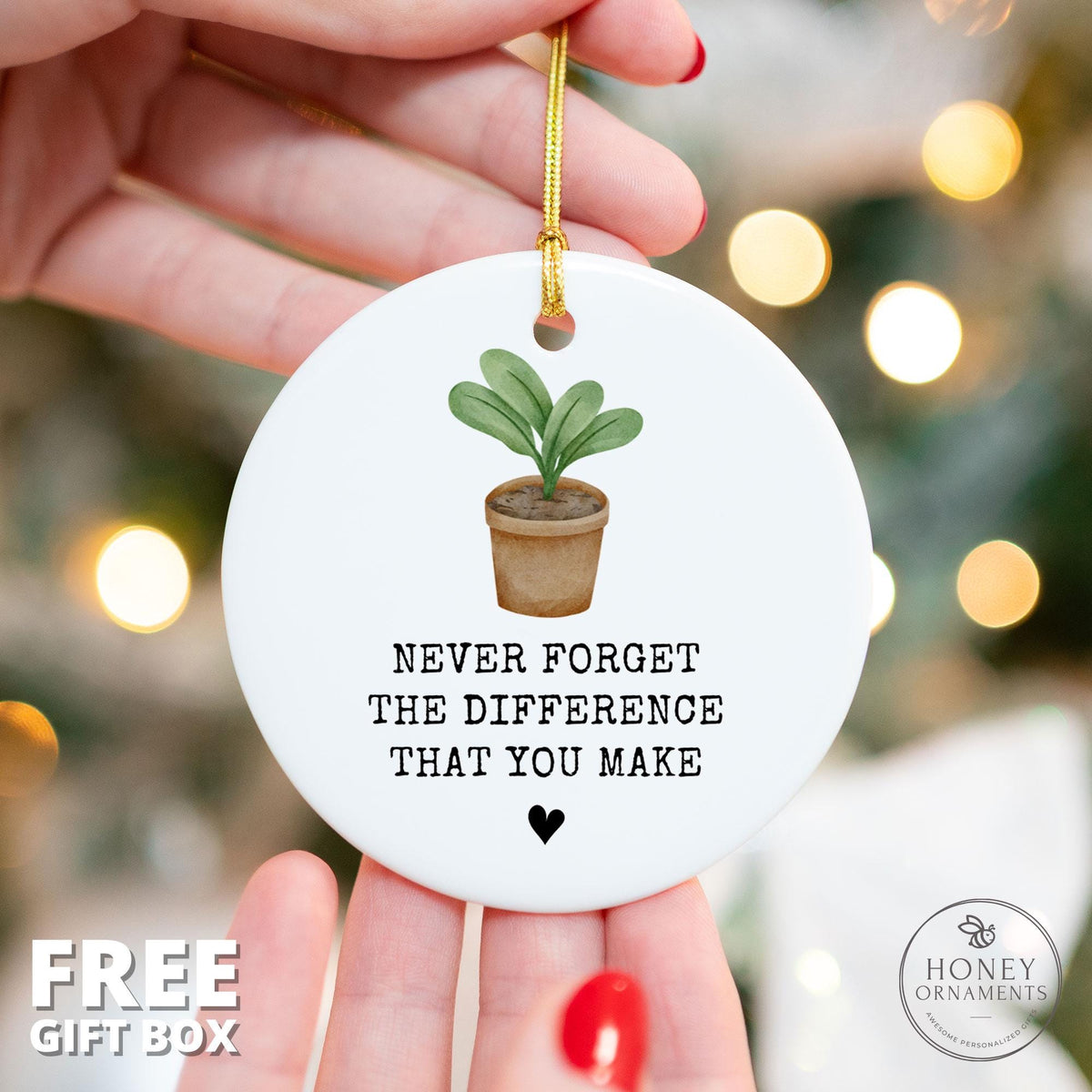 Personalized Thank You Ornament, Teacher, Coworker, Mentor Gift