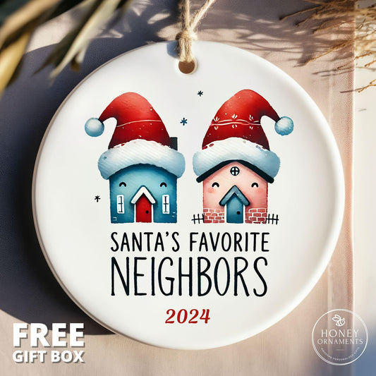 Neighbor Christmas Gifts, Best Neighbor Gift Idea, Christmas Neighbor Ornament, Santa's Favorite Neighbors, Neighbor Friend Thank You Gift