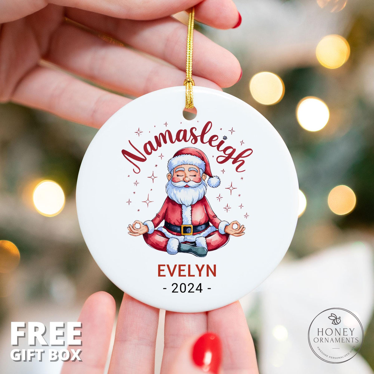 Yoga Gift for Her, Yoga Teacher Gift Idea, Yoga Lover Gift, Custom Yoga Gifts for Him, Yoga Holiday Gift for Women, Yoga Christmas Ornament