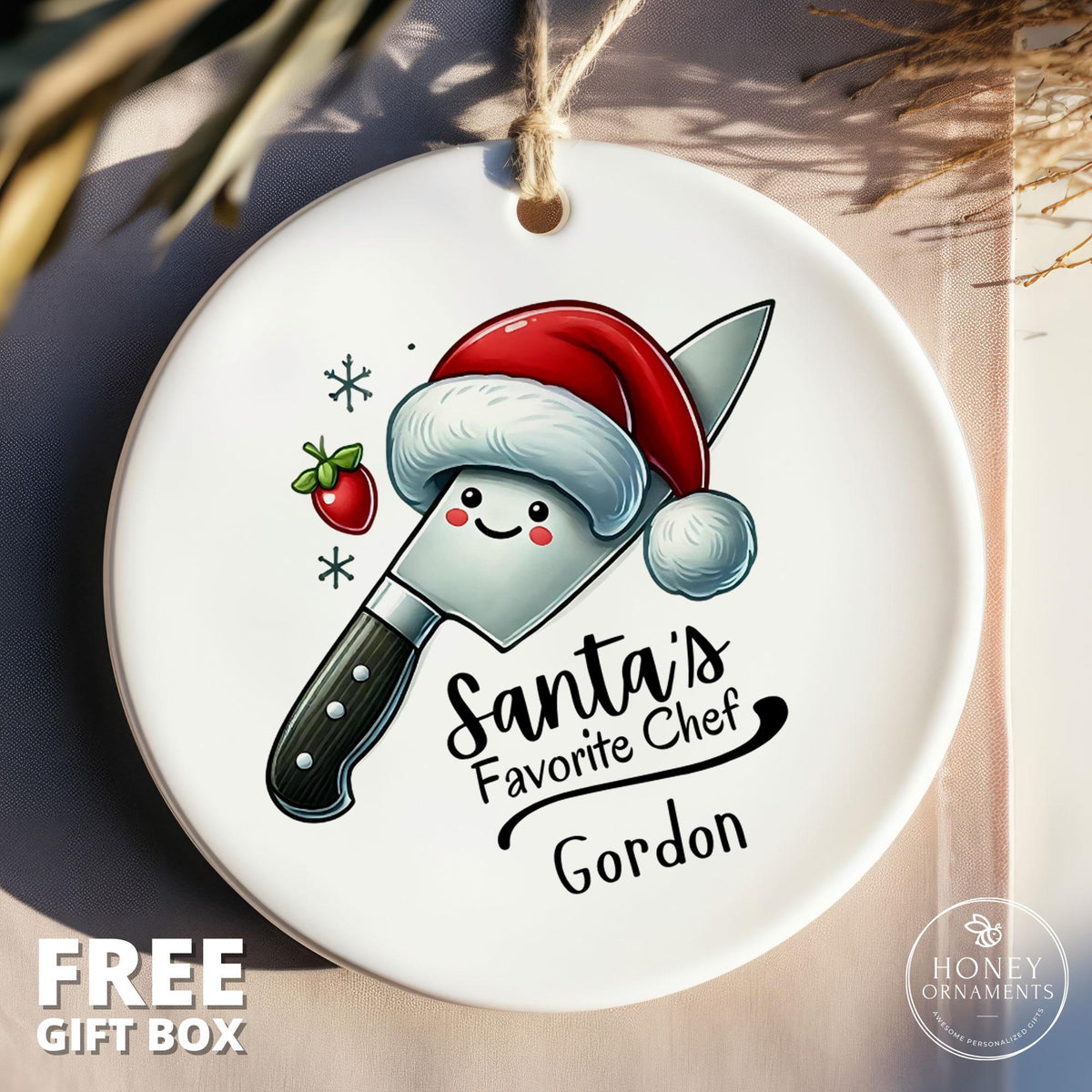 Chef Gifts for Him, Santa's Favorite Chef Ornament, Gift for Chef, Cooking Lover Gift for Her, Cooking Gifts for Women, Chef Gift for Man