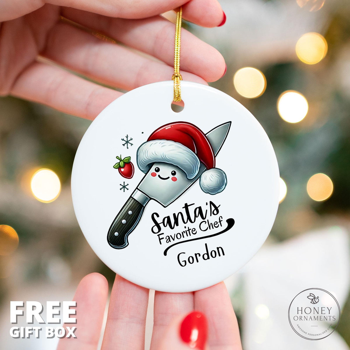 Chef Gifts for Him, Santa's Favorite Chef Ornament, Gift for Chef, Cooking Lover Gift for Her, Cooking Gifts for Women, Chef Gift for Man