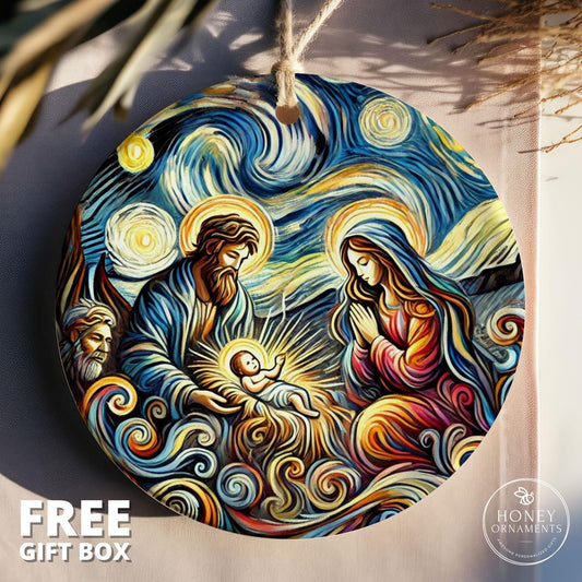 Nativity Ornament - Christian Ornament Christmas Gift - Nativity Christmas Ornament - Christmas Nativity Scene Ornament, Baby Jesus Ornament