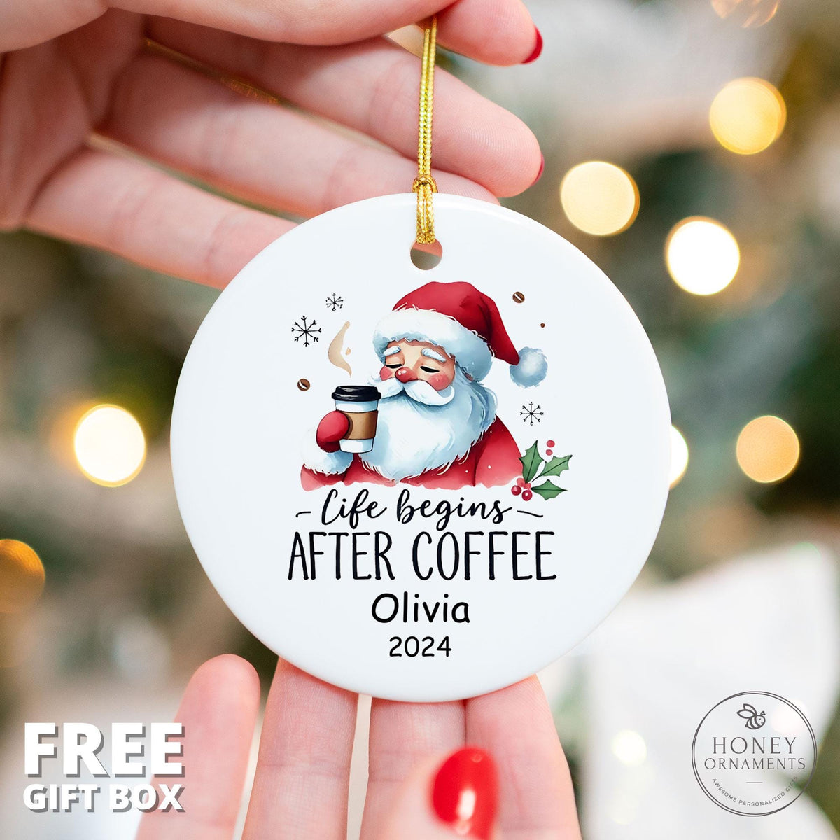 Life Begins After Coffee Ornament - photo 2