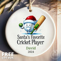 Personalized Cricket Ornament - Santa's Favorite Player