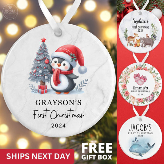 Baby First Christmas Ornaments Personalized Baby Gift Boy, Newborn Gifts Girl, Newborn Christmas Ornament, New Baby Boy Gift, Baby Girl Gift