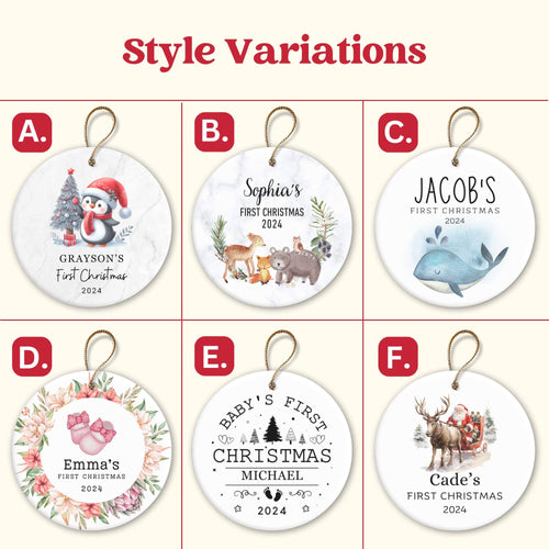 Baby First Christmas Ornaments Personalized Baby Gift Boy - photo 2