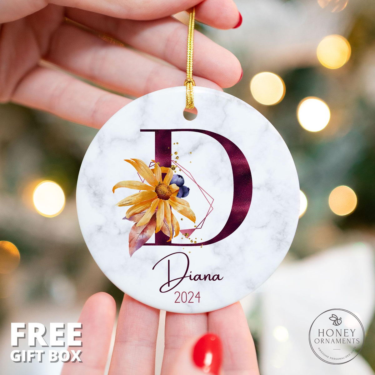 Personalized Initial Ornament 2026, Custom Monogram Christmas Ornament, Family Name Ornament, Personalized Letter Ornament, Holiday Keepsake