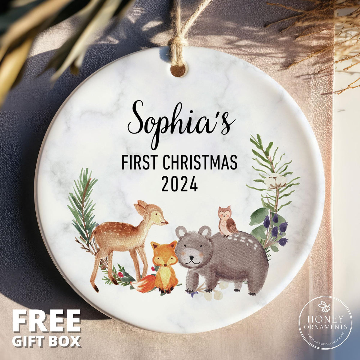 Personalized Baby's First Christmas Ornament - First Christmas Baby Ornament - Custom Baby Name Christmas Ornament Gifts - Baby Ornament