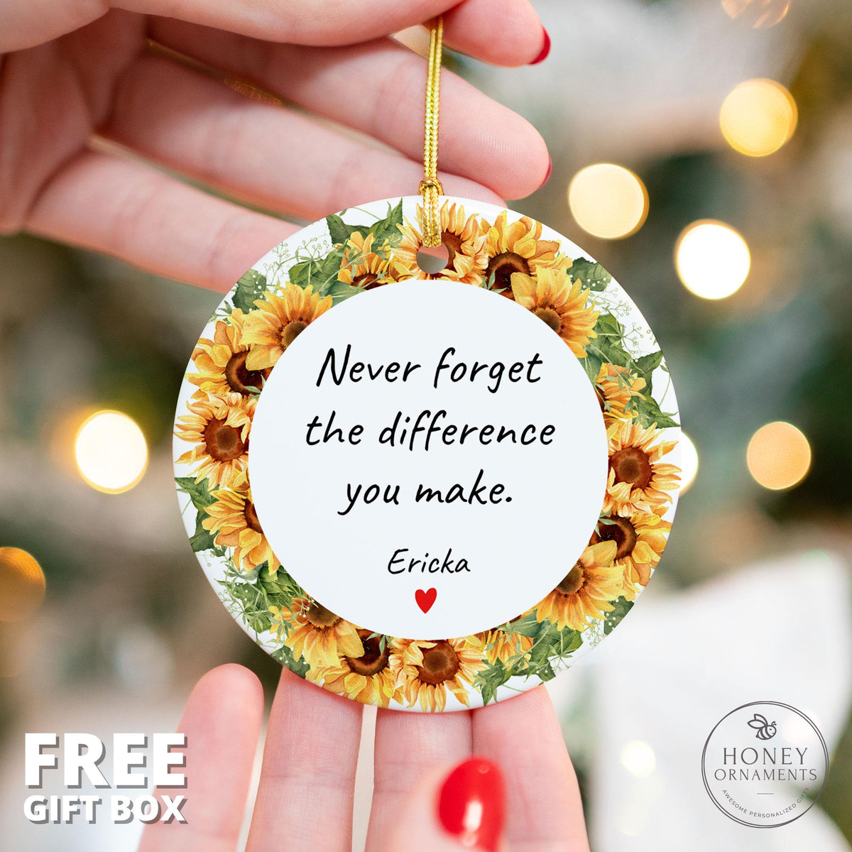 Thank You Ornament Thank You Christmas Gift for Teacher Personalized Mentor Keepsake Appreciation Gift for Coworkers 2026 Employee Gift