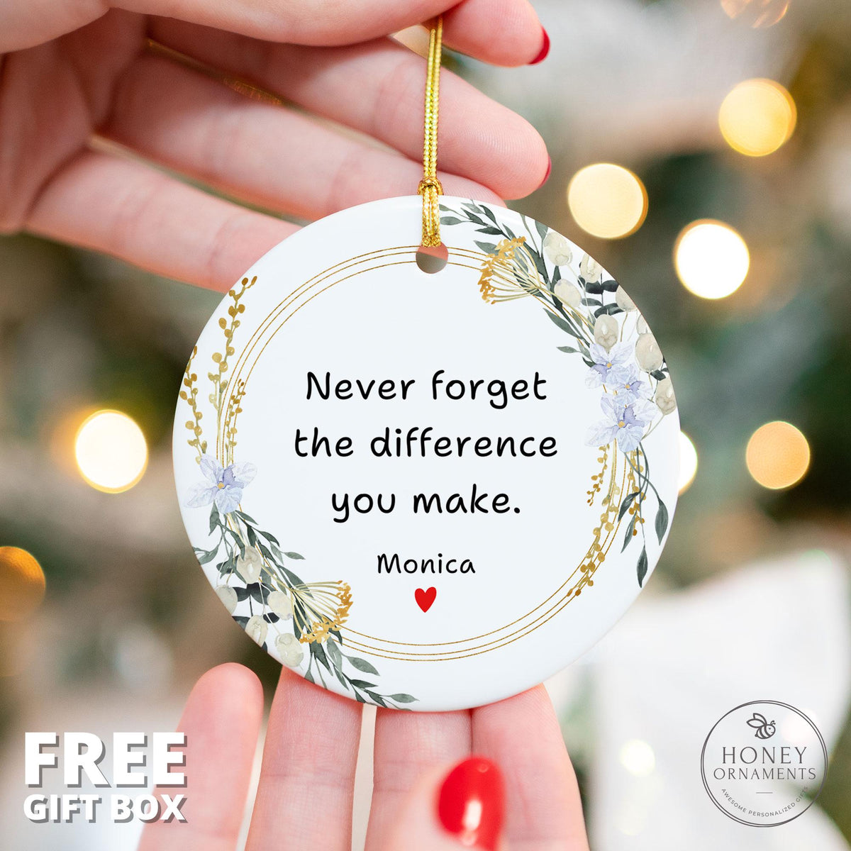 Thank You Ornament, Thank You Christmas Gift for Teacher, Personalized Teacher Keepsake, Appreciation Gift for Coworkers 2026, Employee Gift