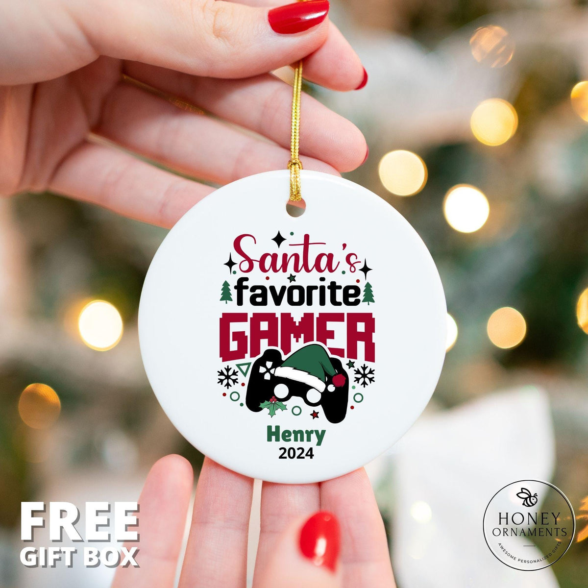 Gamer Gifts for Boyfriend Gift for Gamer, Gaming Gifts for Him, Game Lover Gift for Kids Video Gamer Gifts for Teen - Santa's Favorite Gamer