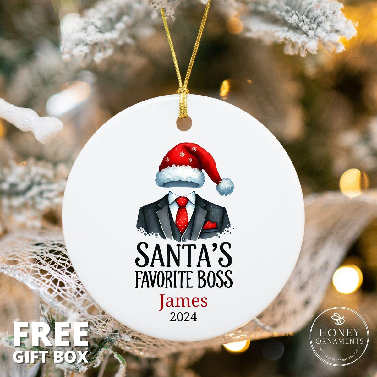 Boss Gifts for Men, Funny Boss Gift for Him, Boss Christmas Gift for Boss, Boss Appreciation Gift, Best Boss Ever Ornament, Male Boss Gift