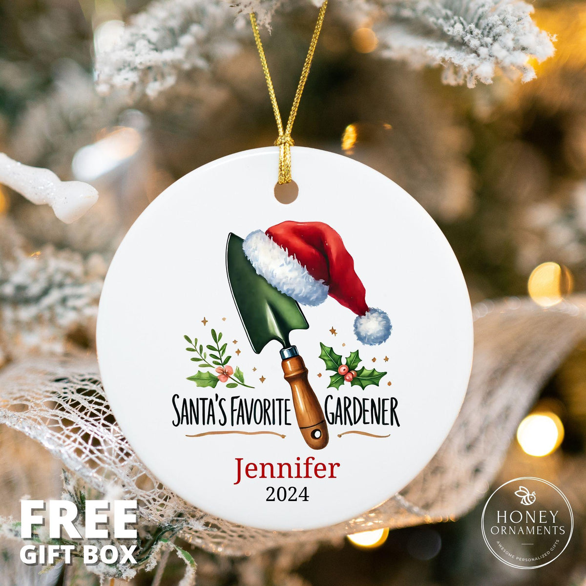 Personalized Plant Mom Ornament, Gardener Christmas Gift