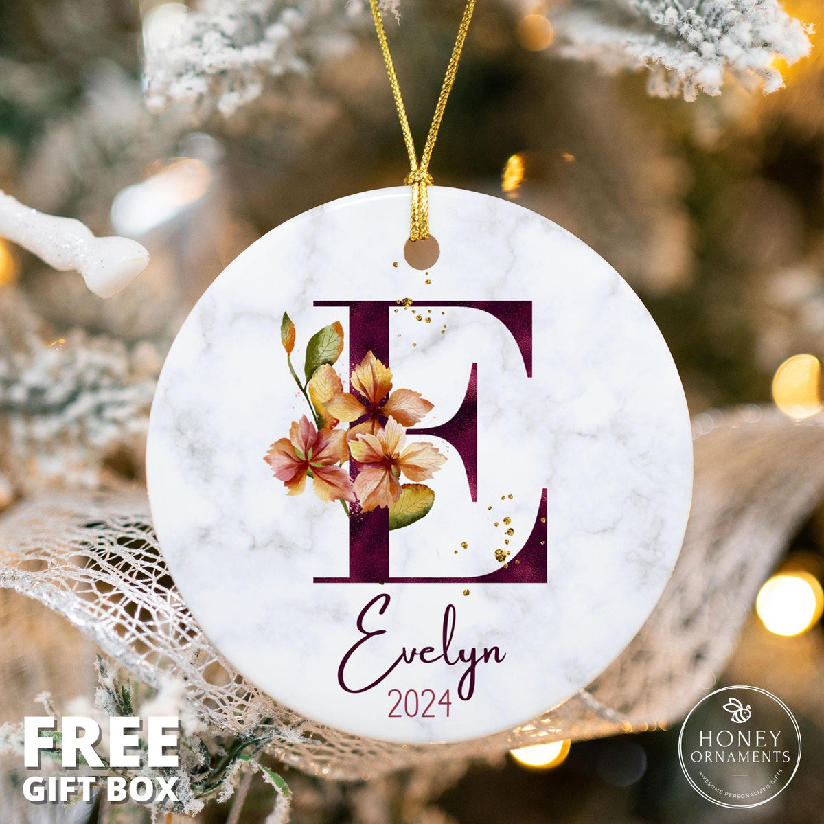 Personalized Initial Ornament 2026, Custom Monogram Christmas Ornament, Family Name Ornament, Personalized Letter Ornament, Holiday Keepsake