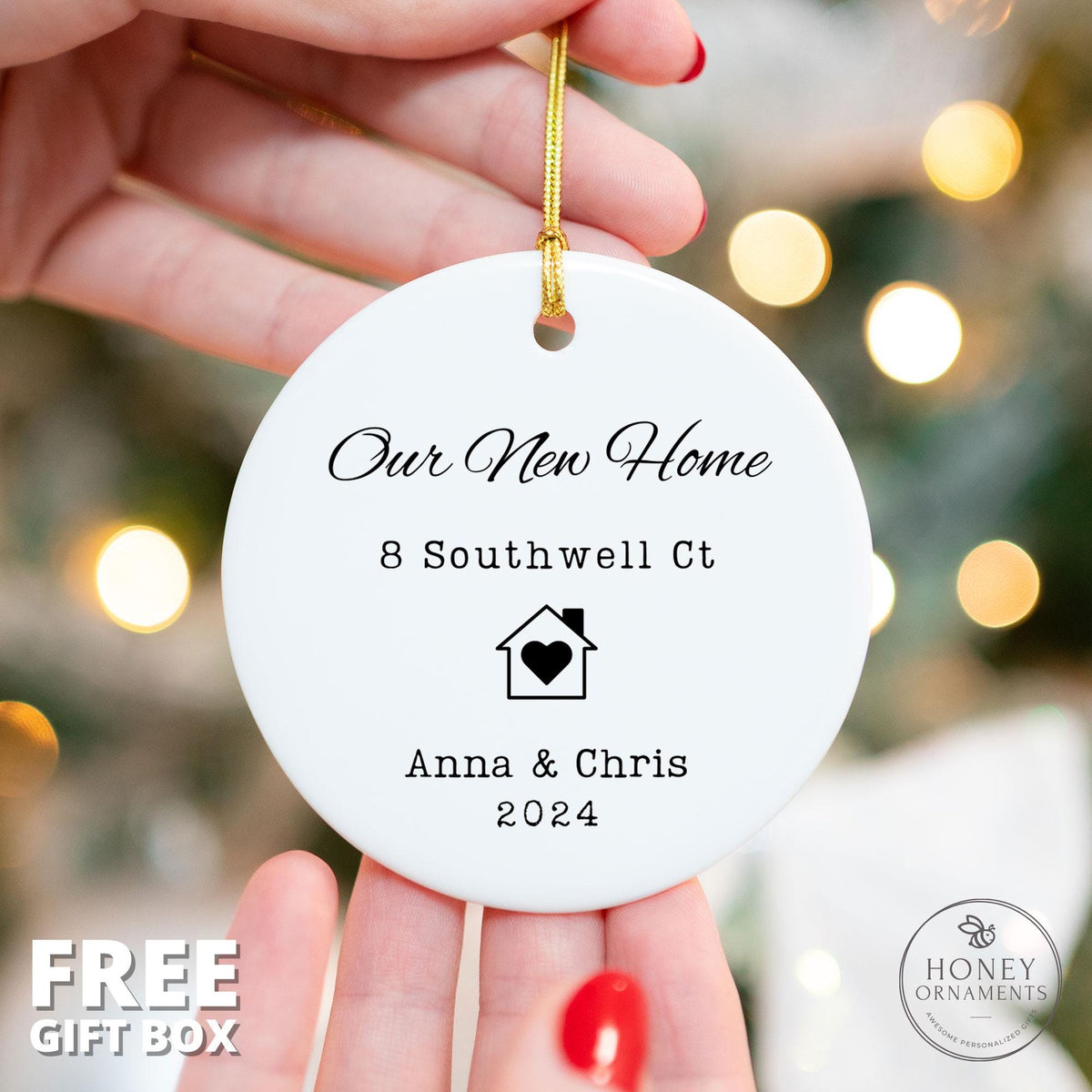 Personalized New Home Ornament – Custom Address & Names, Ceramic Keepsake Gift (2026)