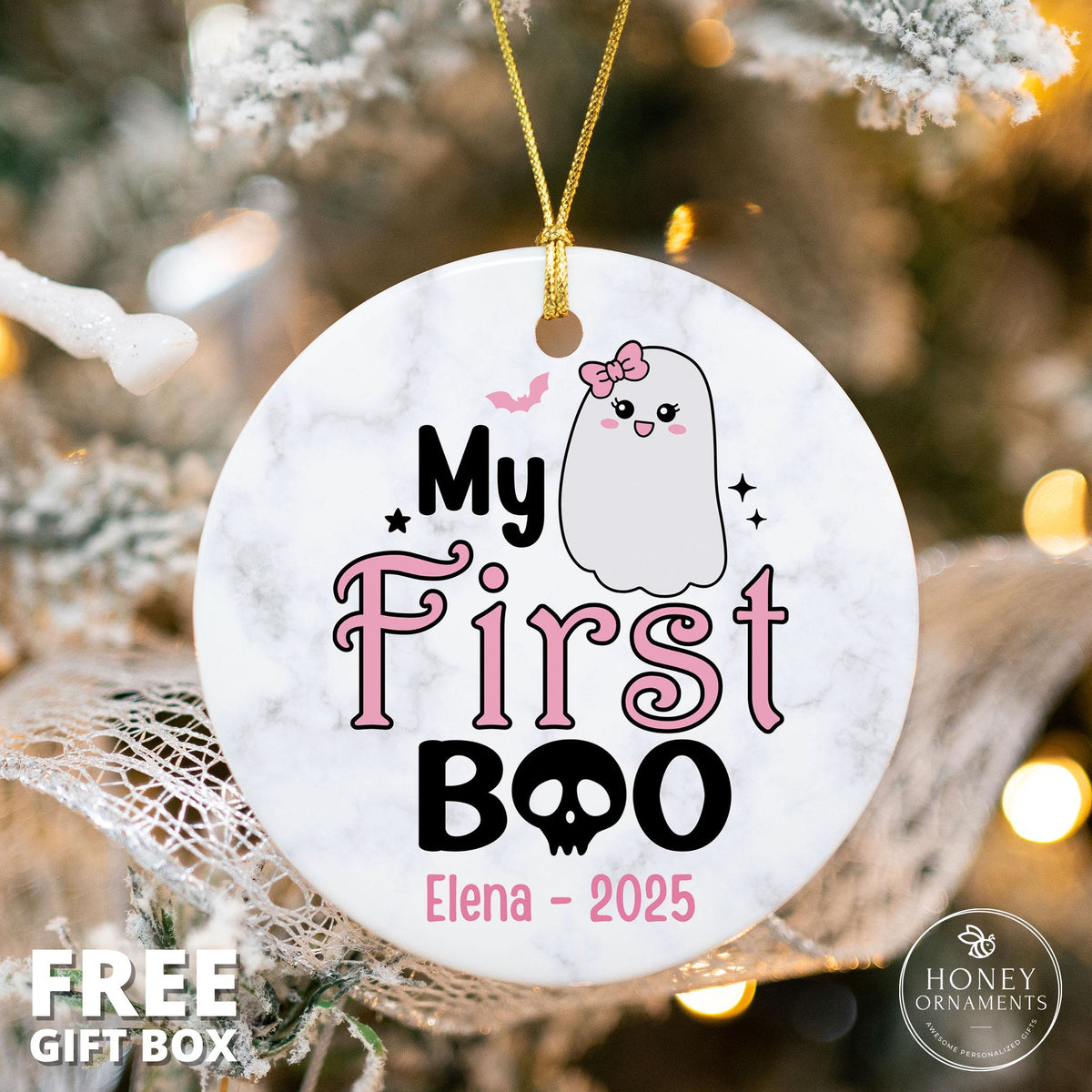 My First Boo - Baby Girl Halloween Ornament - photo 3