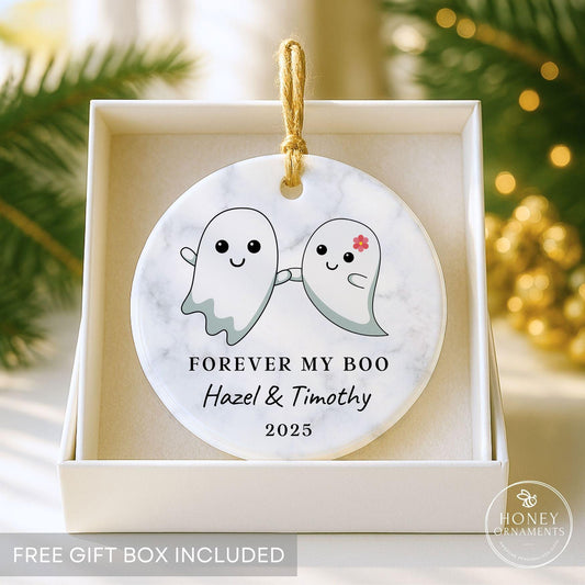 Personalized Halloween Ornament, Custom Couples Boo Ghost Gift, Cute Halloween Decor, Boyfriend Girlfriend Keepsake, Gift for Husband Wife