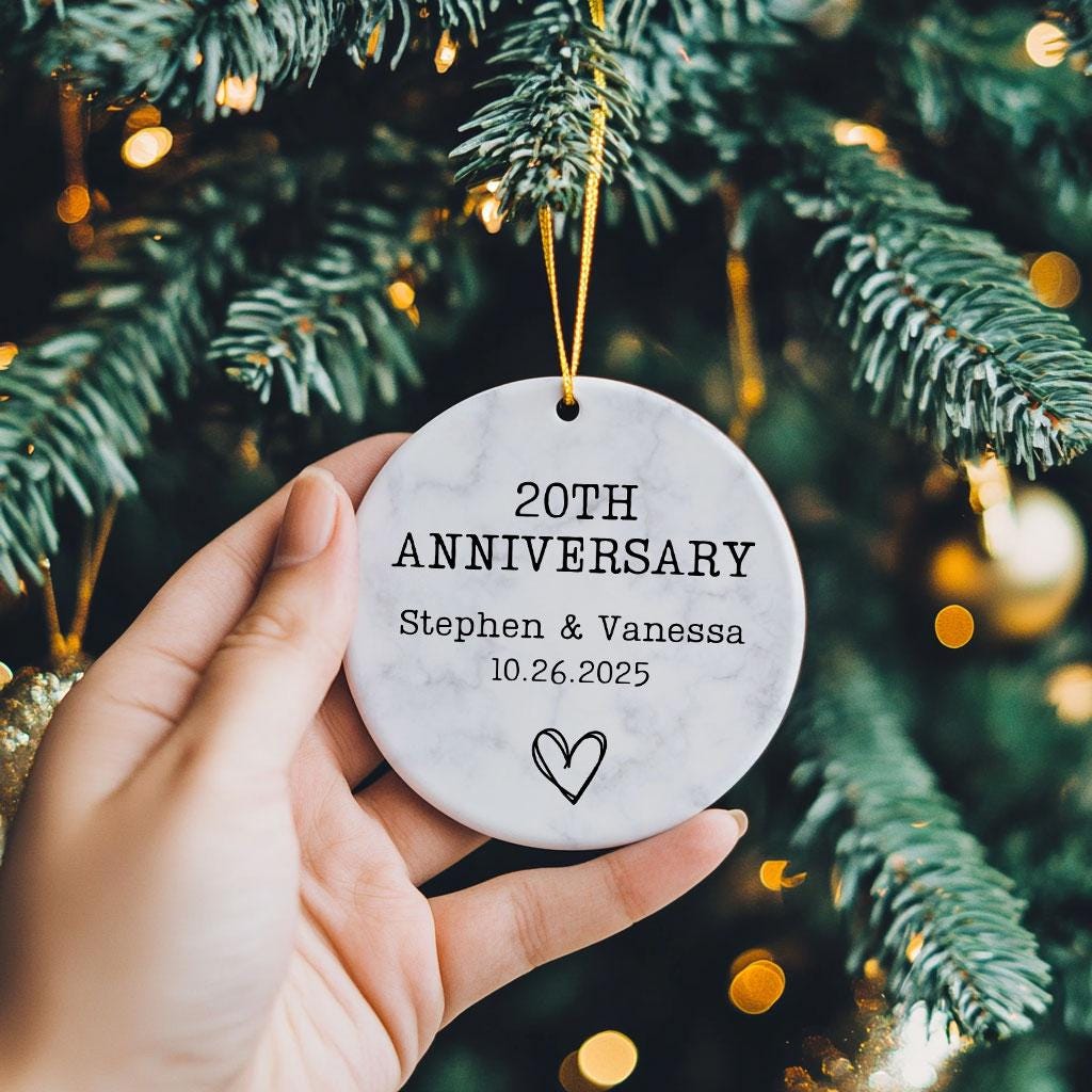 Personalized 20th Anniversary Ceramic Ornament, 20th Anniversary gift, China Anniversary Gift, 20th Wedding Anniversary Gift for Husband