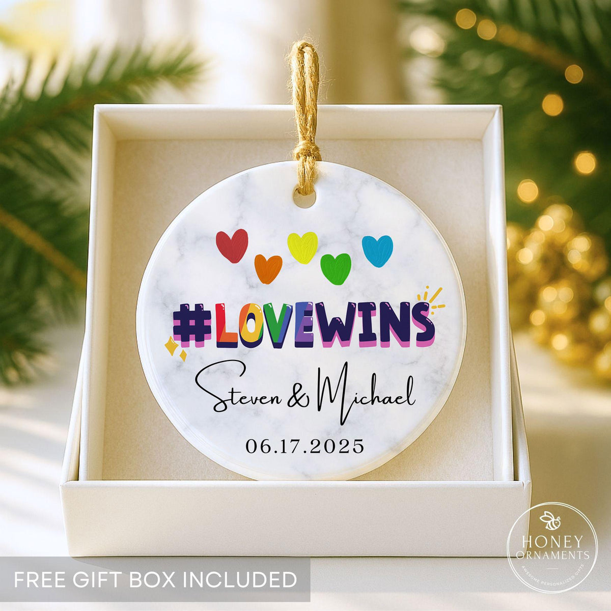 Gay Wedding Gift - Personalized Mr and Mr Ornament
