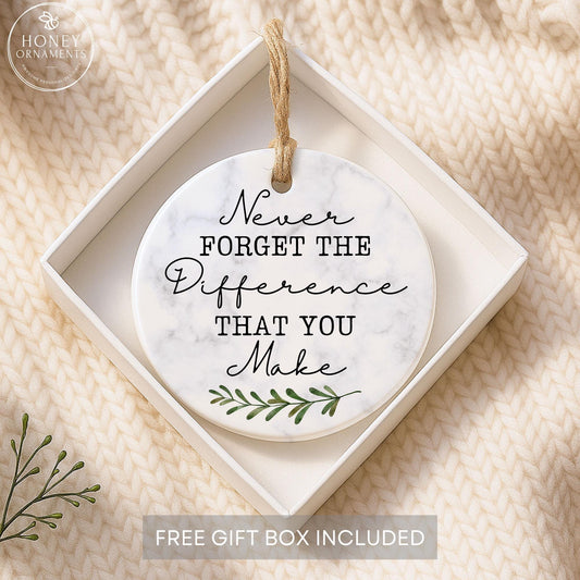 Thank You Ornament, Appreciation Gift for Teacher, Coworker, Mentor, Nurse, Retirement Gift, Farewell Gift, Gratitude Christmas Ornament