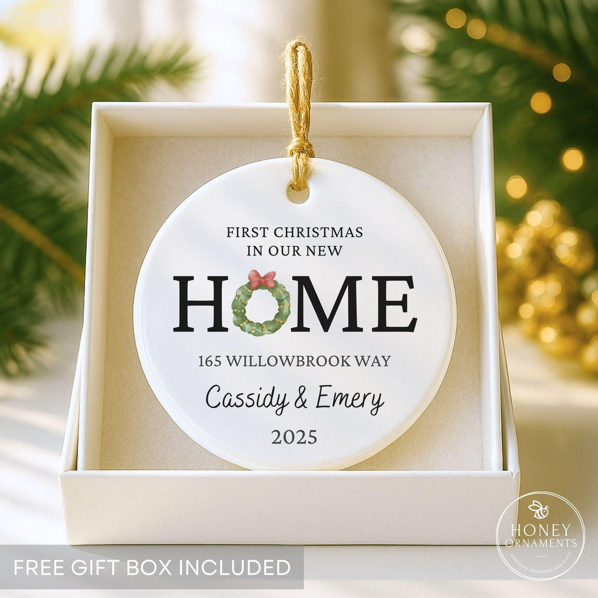 New Home Gift Personalized Realtor Closing Gift for New Homeowner Gift, New Home Ornament, Custom Housewarming Gift, First Home Ornament