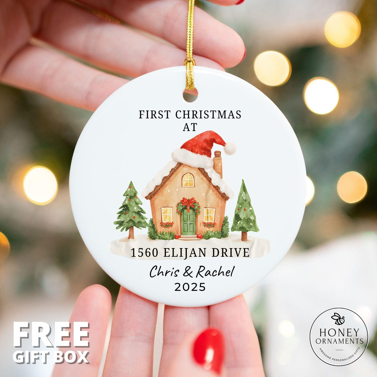 Personalized New Home Ornament 2026, First Christmas Housewarming Gift, Custom Address Keepsake, New Homeowner Christmas Ornament Decor