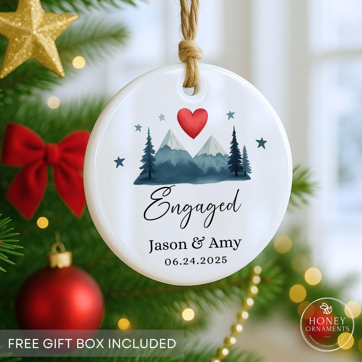 Engaged Ornament 2026 Personalized Engagement Gift Custom - photo 3