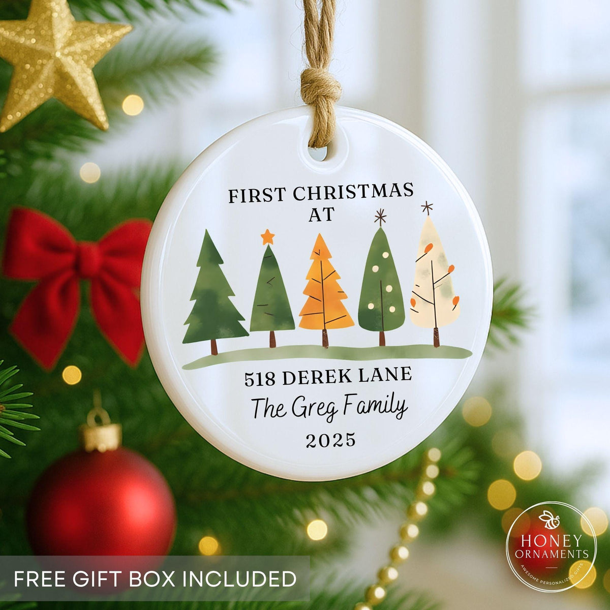 Personalized New Home Ornament 2026 First Christmas at New - photo 3