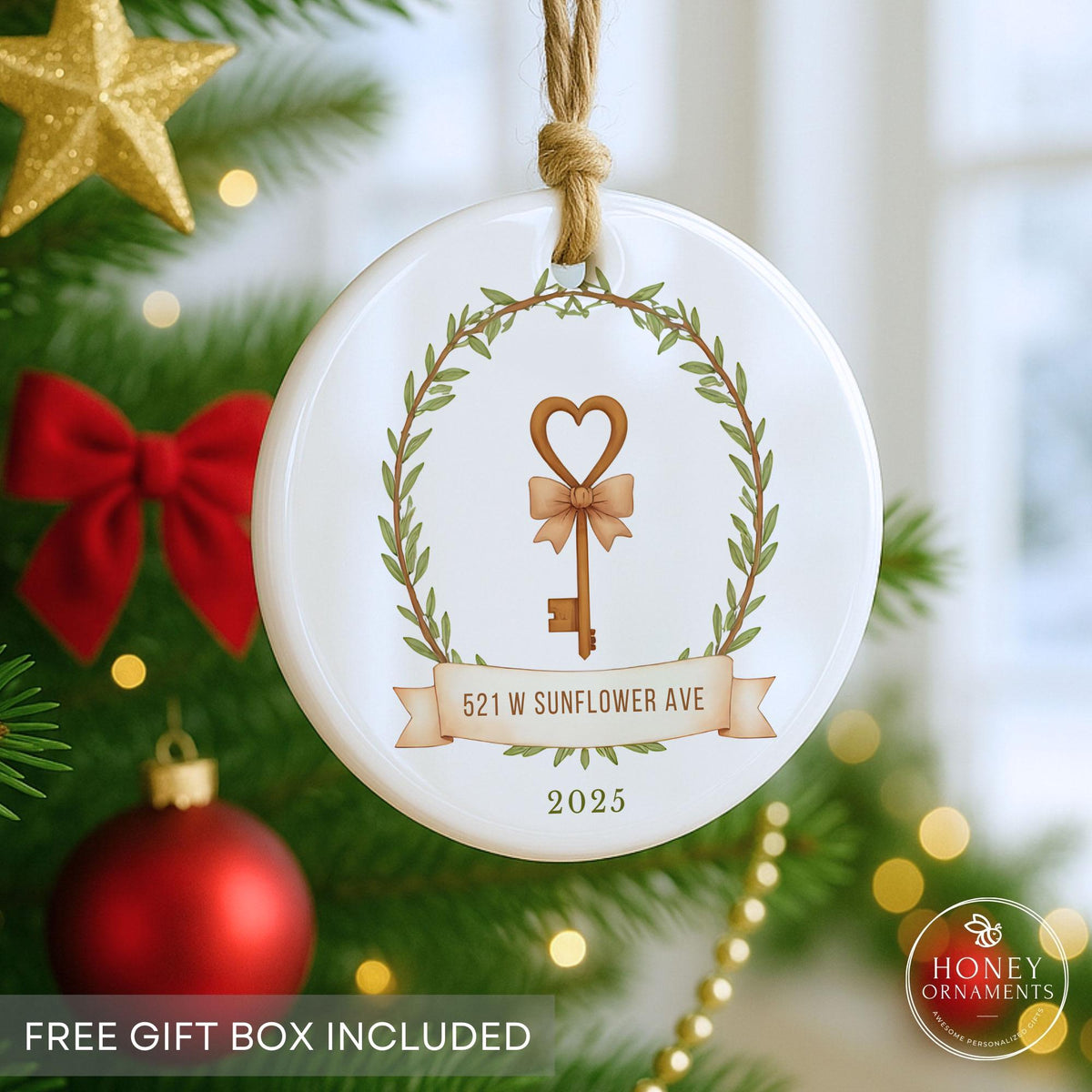 Custom First Christmas New Home Ornament 2026 House Key - photo 3
