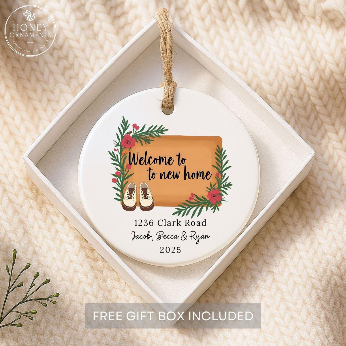 Our First Home Ornament Personalized 2026 New Housewarming Gift Custom Address Keepsake First Christmas in New Home Ornament for Family
