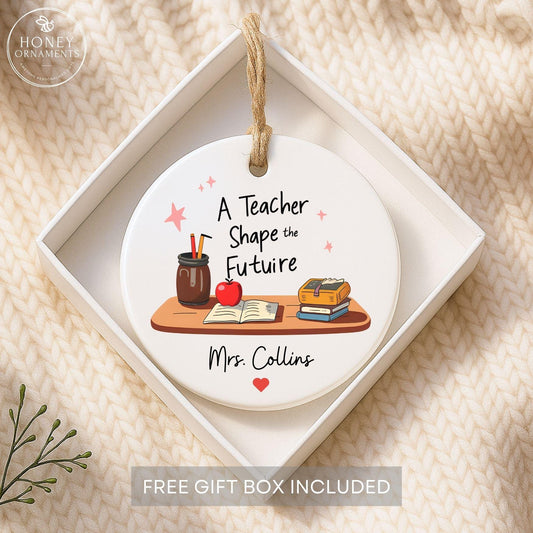 Teacher Appreciation Ornament Personalized Thank You Teacher Gift Custom Christmas Keepsake Teacher Retirement Gift End of Year Teacher Gift