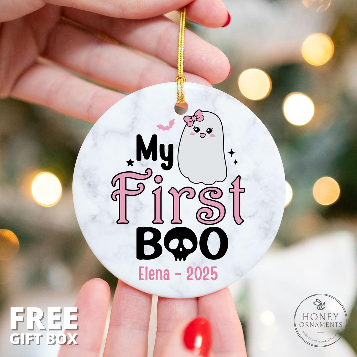 My First Boo - Baby Girl Halloween Ornament - photo 2