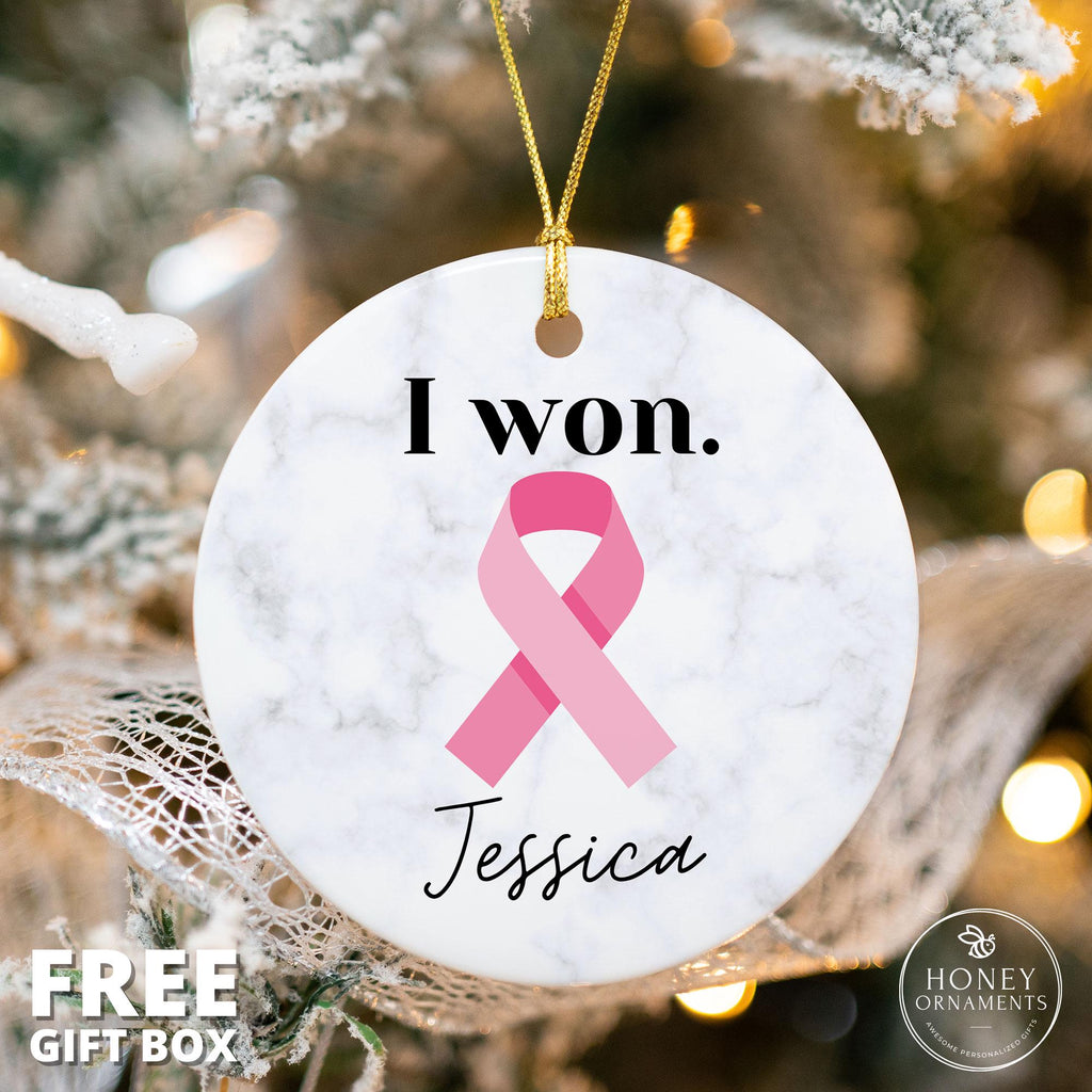 I Won Breast Cancer Ornament - Personalized Survivor Gift - photo 3