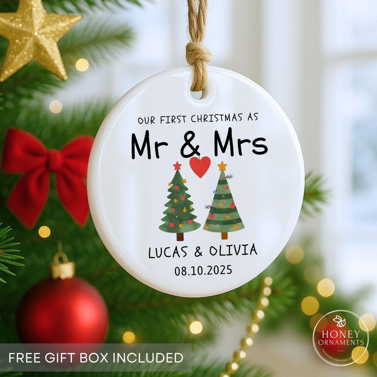 Mr and Mrs Ornament 2026 Personalized Wedding Gift Our - photo 2