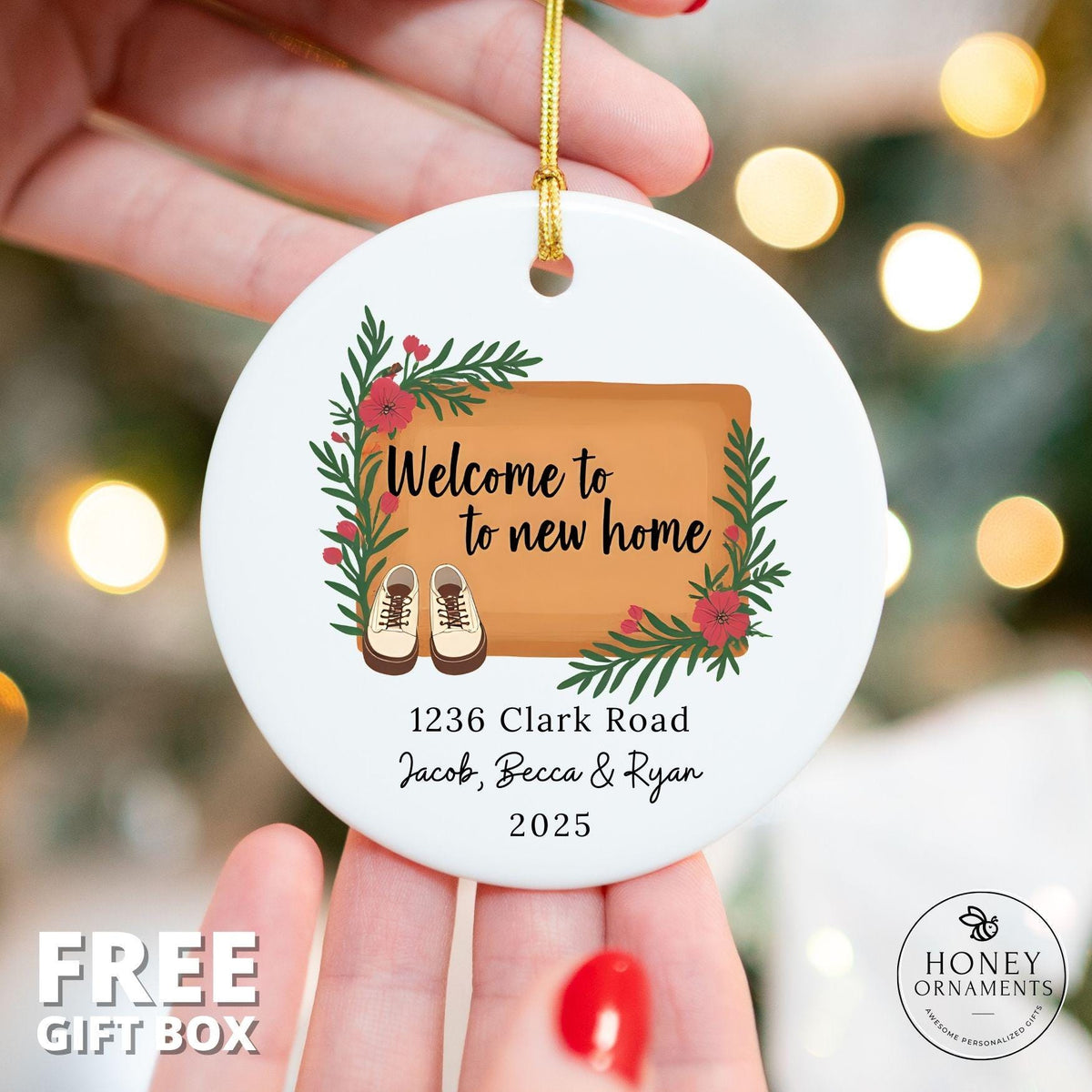 Our First Home Ornament Personalized 2026 New Housewarming Gift Custom Address Keepsake First Christmas in New Home Ornament for Family