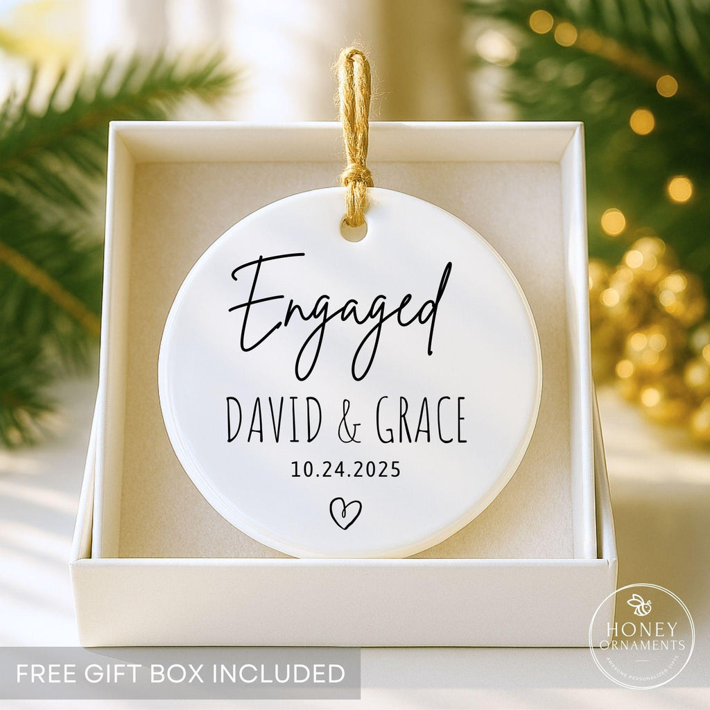 Personalized Ceramic Engagement Ornament - photo 6