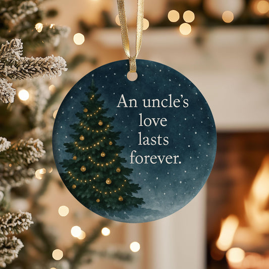 Uncle Christmas Ornament – Holiday Gift for Uncle with Sentimental Quote – Family Keepsake Ornament Tribute Gift for Beloved Uncle