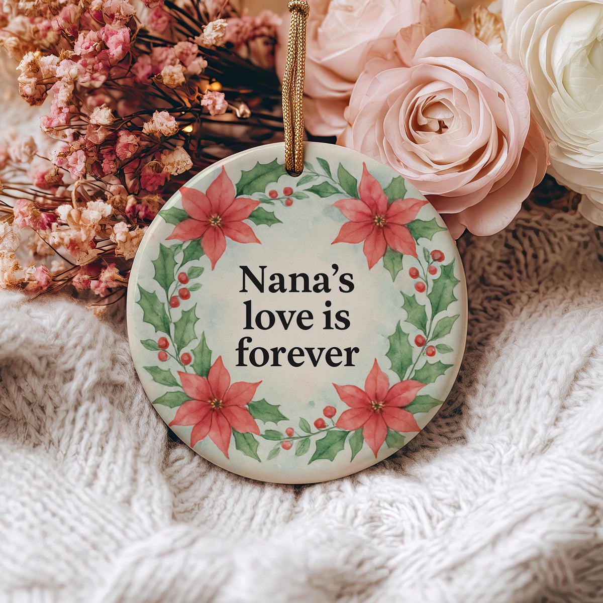 Nana Christmas Ornament – Holiday Gift with Quote Nana’s