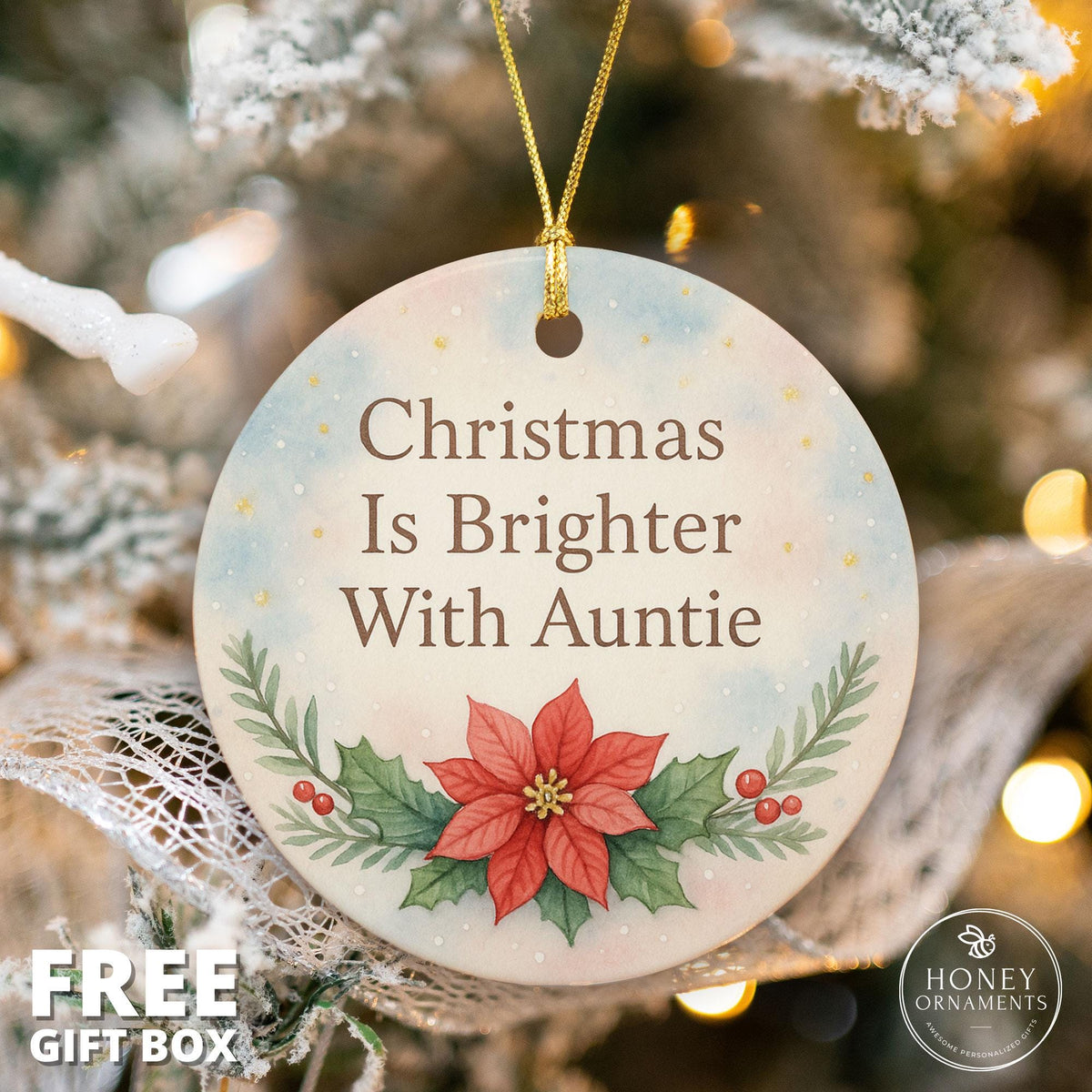 Auntie Christmas Gifts – Holiday Gift for Auntie Ornament - photo 3