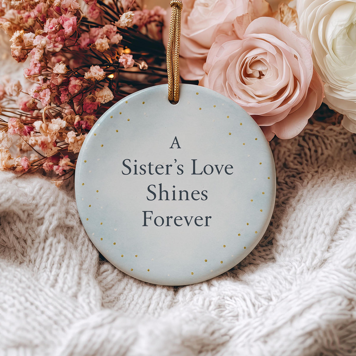 Sister Christmas Ornament – Sentimental Ceramic Keepsake with Gift Box