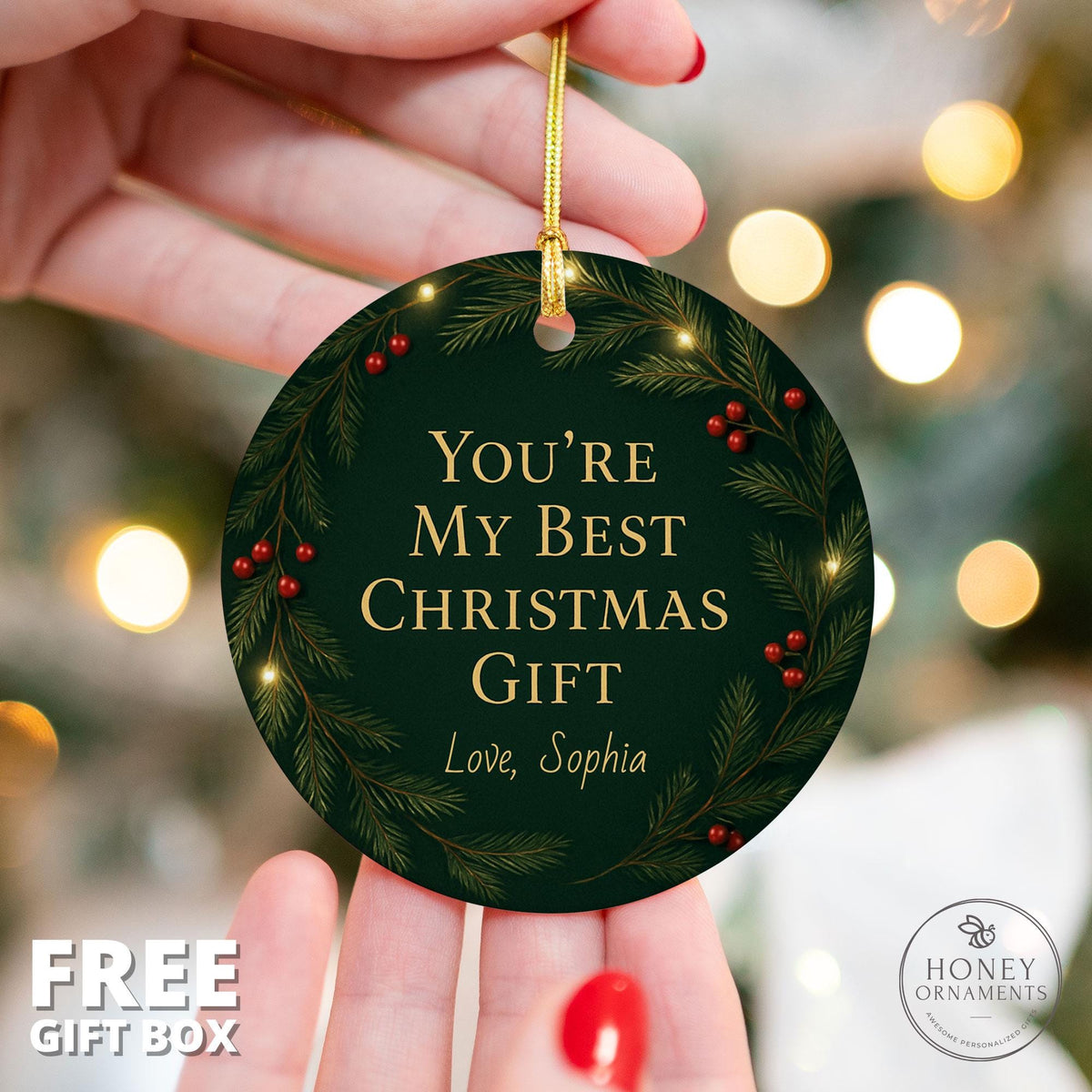 Personalized Husband Christmas Ornament, Custom Holiday Gift for Husband, Romantic Xmas Tree Keepsake Decoration for Him, Husband Xmas Gift
