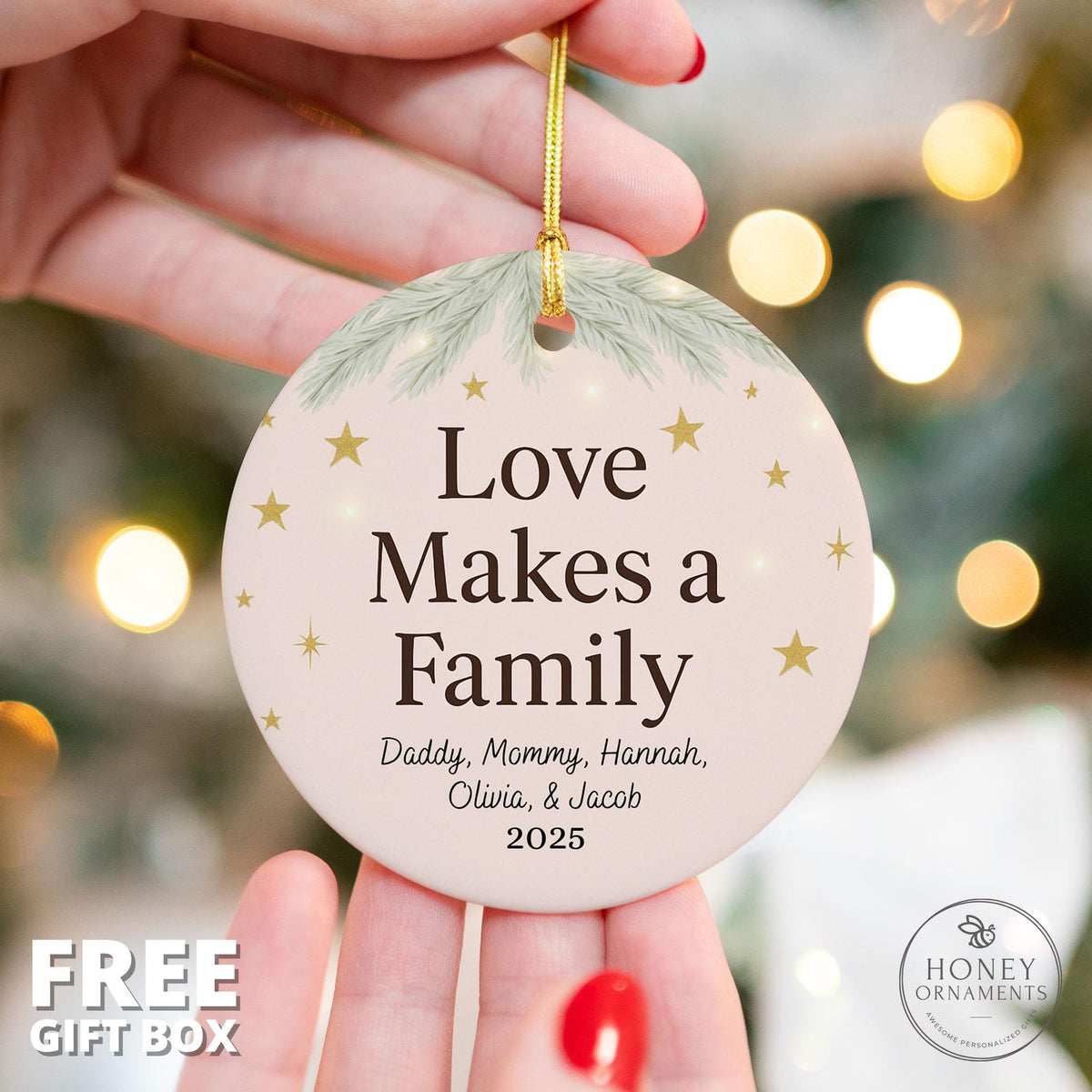 Personalized Family Christmas Ornament 2026 – Custom Ornament with Family Names – New Family Holiday Tree Decoration Gift Keepsake