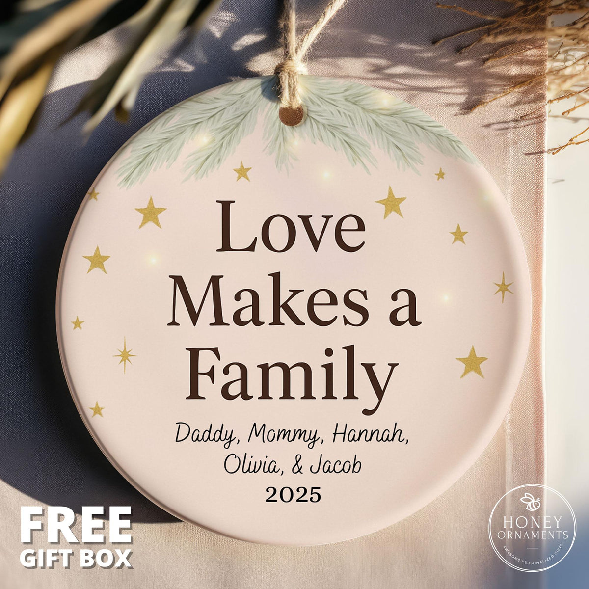 Personalized Family Christmas Ornament 2026 – Custom Ornament with Family Names – New Family Holiday Tree Decoration Gift Keepsake