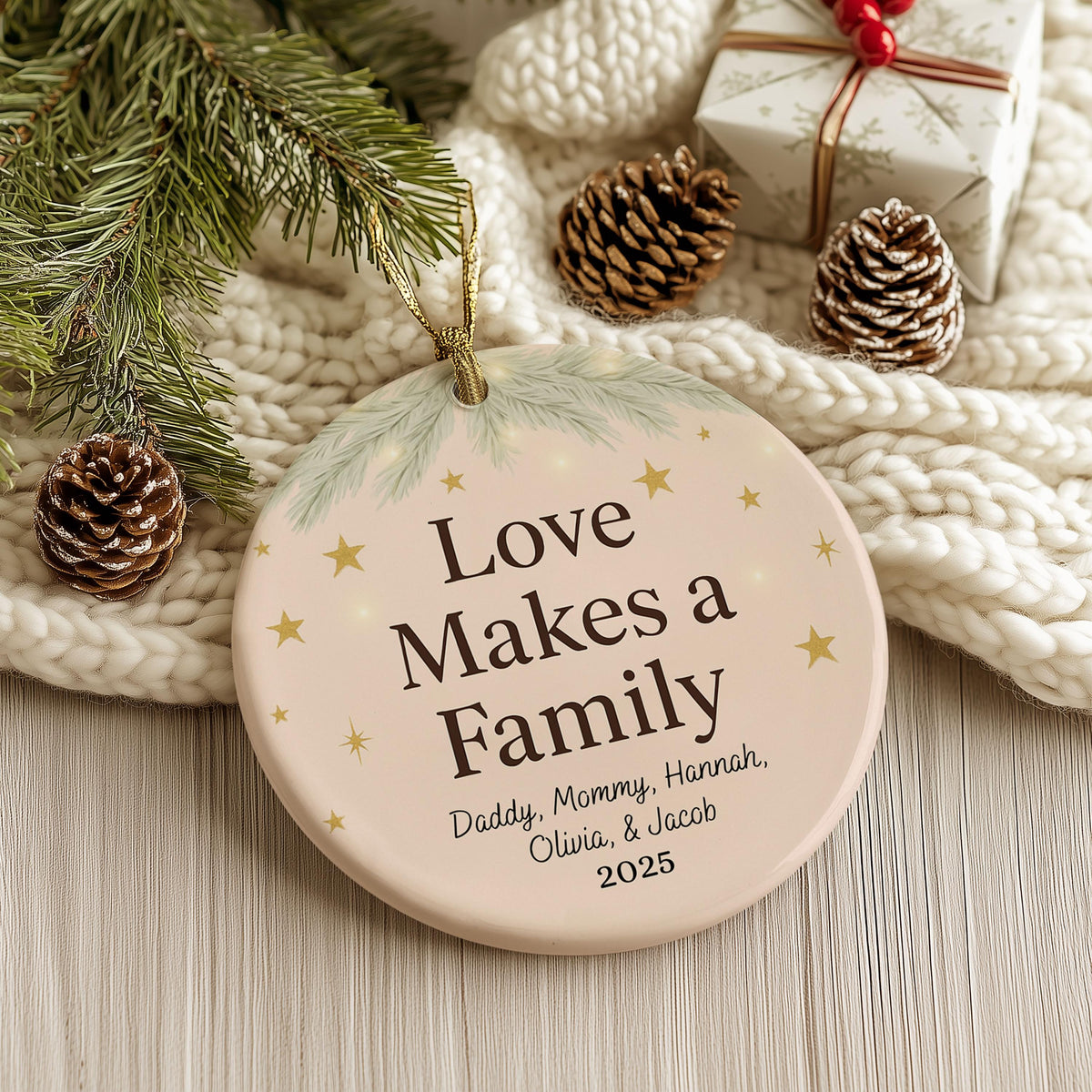 Personalized Family Christmas Ornament 2026 – Custom Ornament with Family Names – New Family Holiday Tree Decoration Gift Keepsake